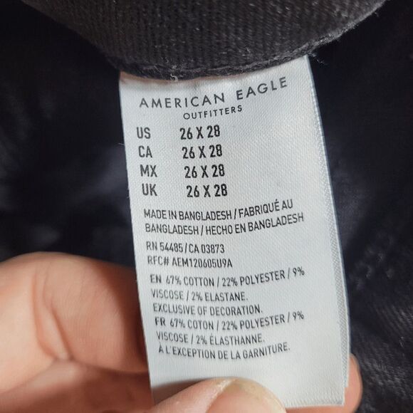 American Eagle Ne(x)t Level Flex Stacked Skinny Jean Black Size 26x28 - Picture 4 of 9